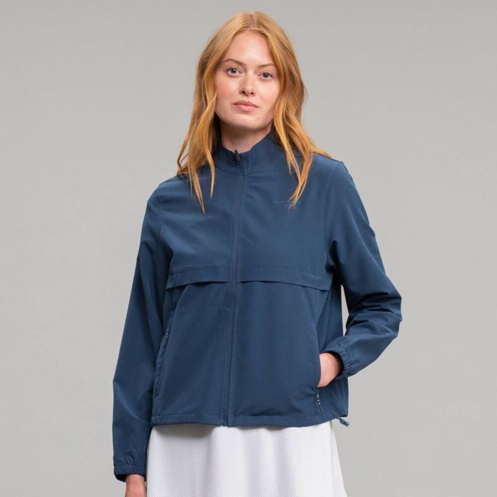 Richer Poorer Women's Woven Full-Zip Cropped Jacket - Navy Blue XS